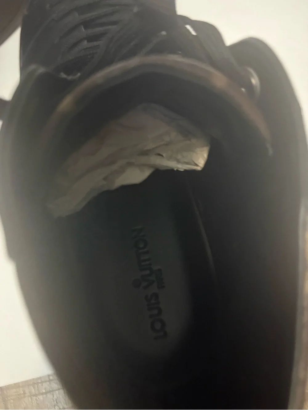 Louis Vuitton Black Leather High-Top Boot with Monogram Rear Panel